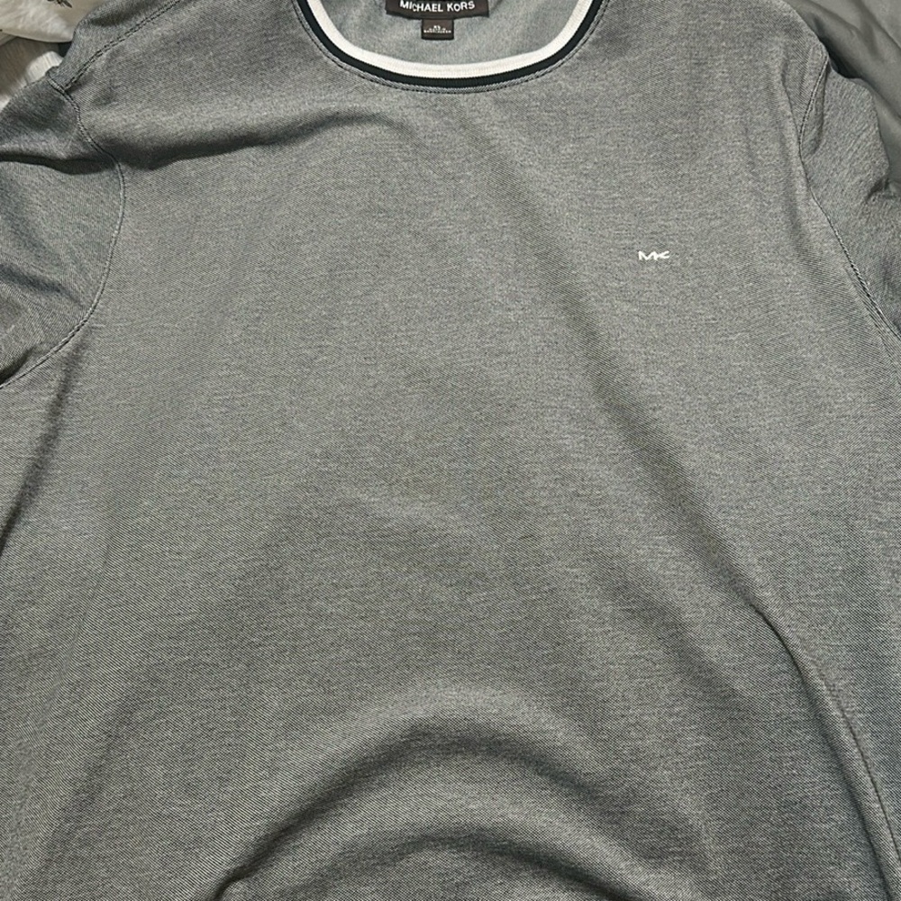 Men’s Michael Kors Black and White Textured Tee